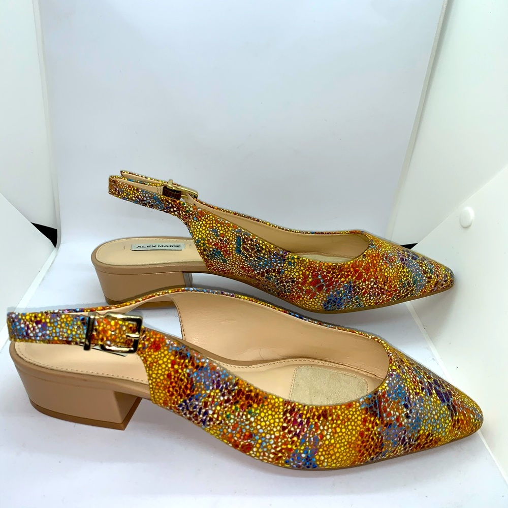 Alex Marie Mosaic Sling Back Flats NWT 8